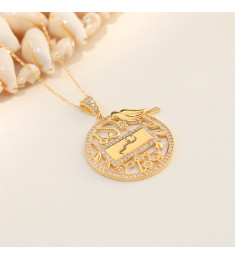 سلسال الطير فضة خالص بالاسم مرصع بالكريستال   #119