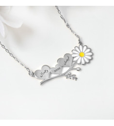 سلسال زهرة الباباتيا ذكرى الزواج فضة عيار 925 بإسمك #1910