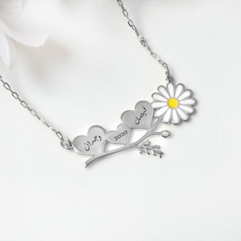 سلسال زهرة الباباتيا ذكرى الزواج فضة عيار 925 بإسمك #1910 