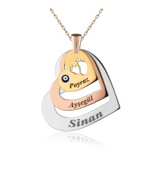 سلسال فضة خالص ثلاث اسماء #356