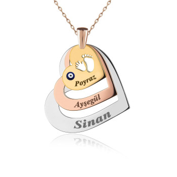 سلسال فضة خالص ثلاث اسماء #356