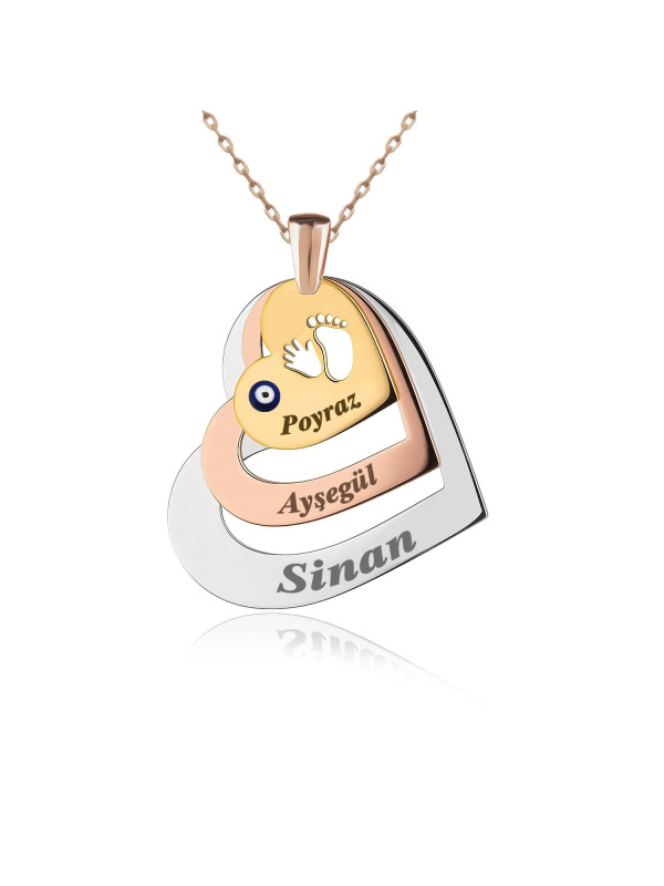 سلسال فضة خالص ثلاث اسماء #356