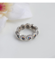 خاتم فضة بحجار ملونه #951