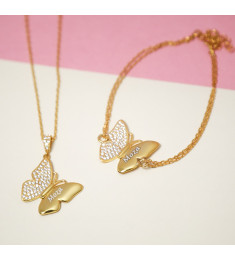  طقم اسوارة وسلسال الفراشة #421