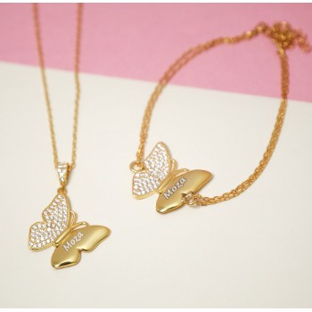  طقم اسوارة وسلسال الفراشة #421