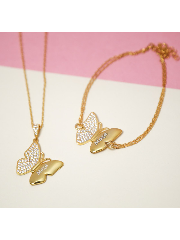  طقم اسوارة وسلسال الفراشة #421