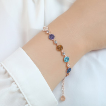 اسوراة ملون فضة خالص #475 