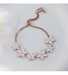 اسوارة فضة الورود البيض  #927