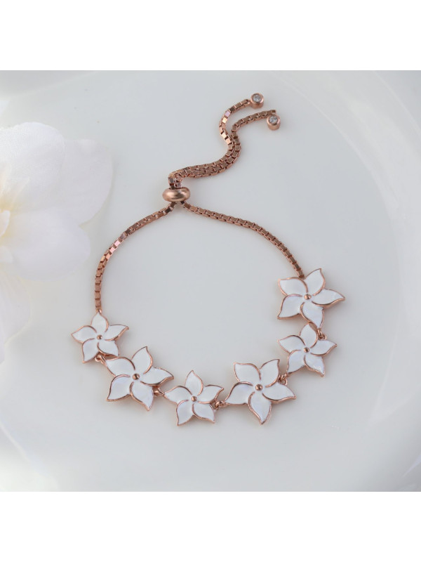 اسوارة فضة الورود البيض  #927