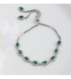  اسوارة فضة بزركون اخضر #930