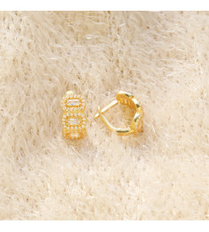 حلق فضة خالص مرصع كريستالل #473