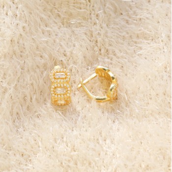 حلق فضة خالص مرصع كريستالل #473 