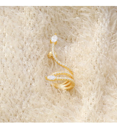 حلق فضة خالص مرصع كريستالل #471