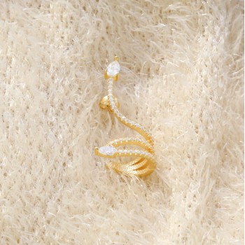 حلق فضة خالص مرصع كريستالل #471 