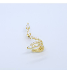 حلق فضة خالص مرصع كريستالل #471