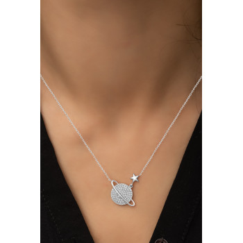 سلسال الكواكب والنجمة فضة خالص #488 