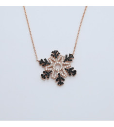 سلسال الثلج فضة خالص مرصع كريستال #466