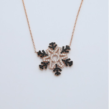 سلسال الثلج فضة خالص مرصع كريستال #466 