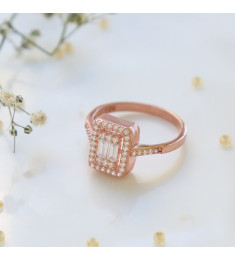 خاتم فضة خالص بكريستال #499