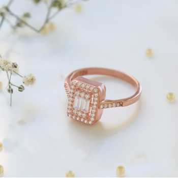 خاتم فضة خالص بكريستال #499