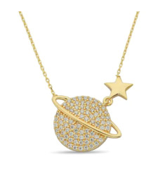 سلسال الكواكب والنجمة فضة خالص #488