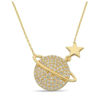 سلسال الكواكب والنجمة فضة خالص #488