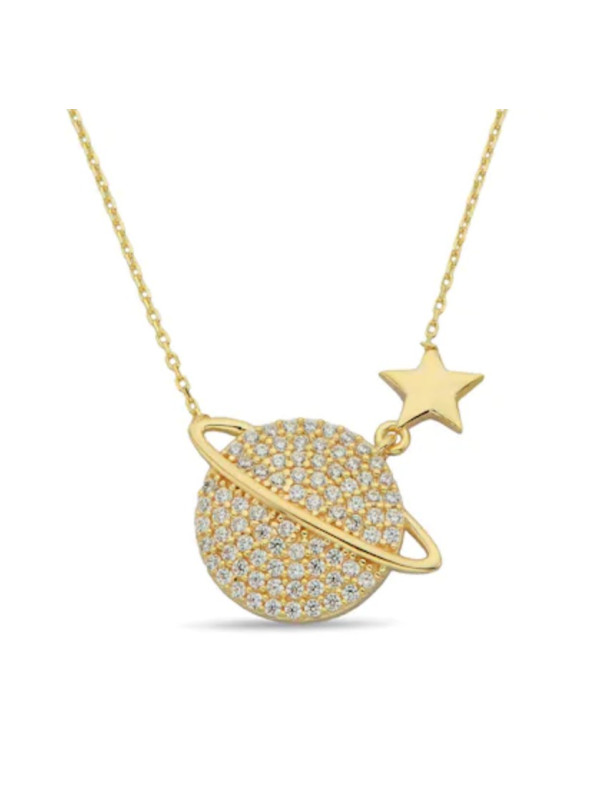 سلسال الكواكب والنجمة فضة خالص #488