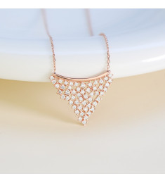 سلسال الهرم فضة خالص مرصع كريستال #486