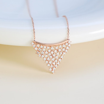 سلسال الهرم فضة خالص مرصع كريستال #486