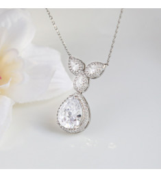 سلسال فضة بحجر ابيض #919