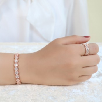 طقم اسوارة وخاتم  فضة خالص  #508