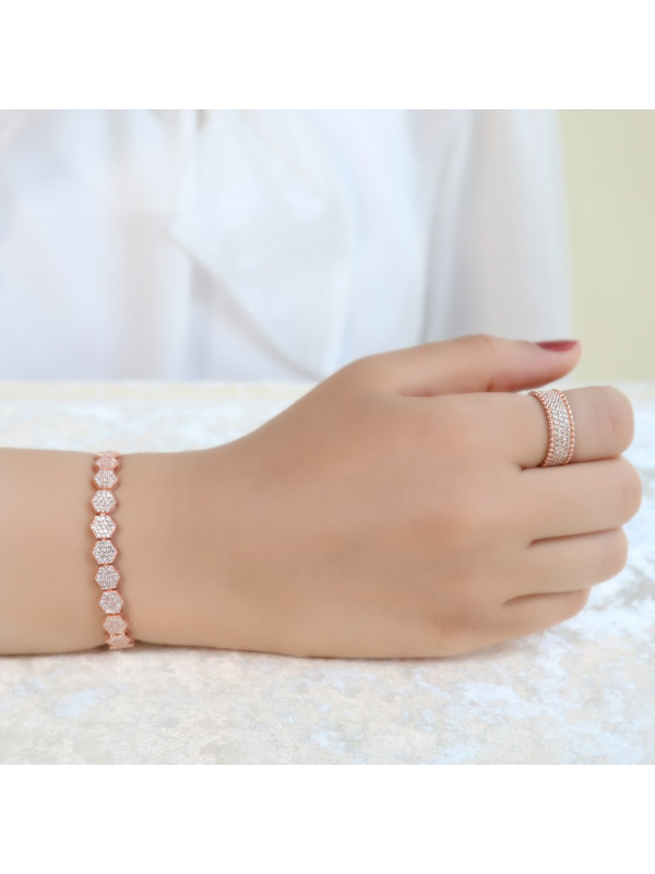 طقم اسوارة وخاتم  فضة خالص  #508