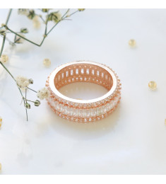 خاتم فضة خالص بكريستال #496