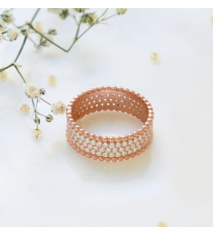 خاتم فضة خالص بكريستال #497