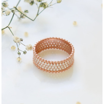 خاتم فضة خالص بكريستال #497 