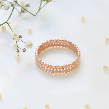 خاتم فضة خالص مرصع كريستال #503