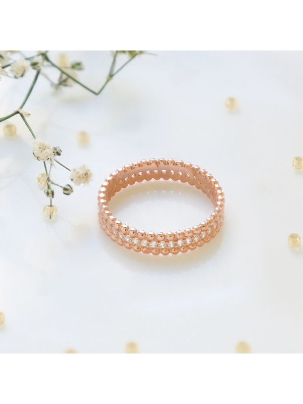 خاتم فضة خالص مرصع كريستال #503