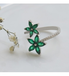 خاتم النجم الاخضر فضة خالص #586