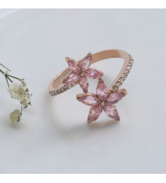 خاتم النجم الوردي فضة خالص #588