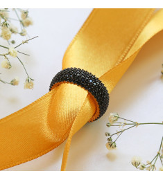 خاتم فضة خالص مرصع كريستال #504