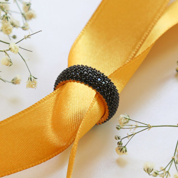 خاتم فضة خالص مرصع كريستال #504 