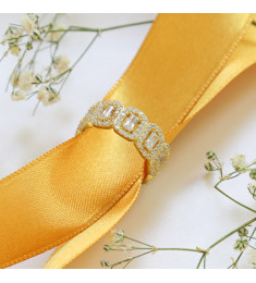 خاتم فضة خالص مرصع كريستال #591