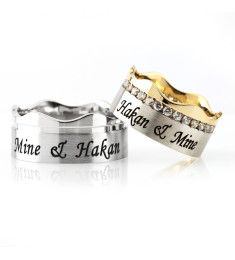 خاتم كبلز فضة خالص بإسم# 509