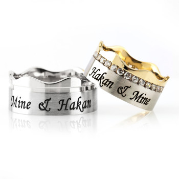 خاتم كبلز فضة خالص بإسم# 509