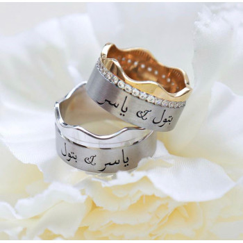 خاتم كبلز فضة خالص بإسم# 509 
