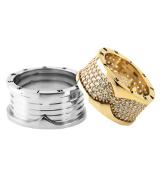 خاتم كبلز فضة خالص باسم مرصع كريسال # 515