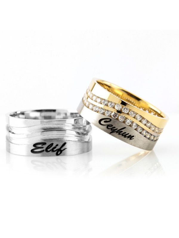 خاتم كبلز فضة خالص مرصع كريسال # 511