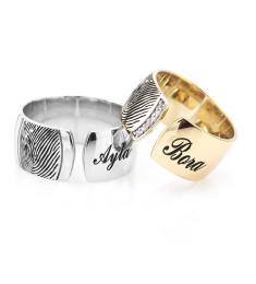 خاتم كبلز فضة خالص مرصع كريسال # 512