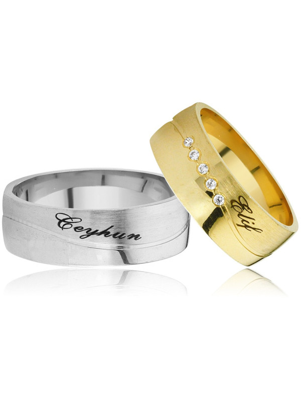 خاتم كبلز فضة خالص مرصع كريسال # 513