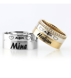 خاتم كبلز فضة خالص مرصع كريسال # 514